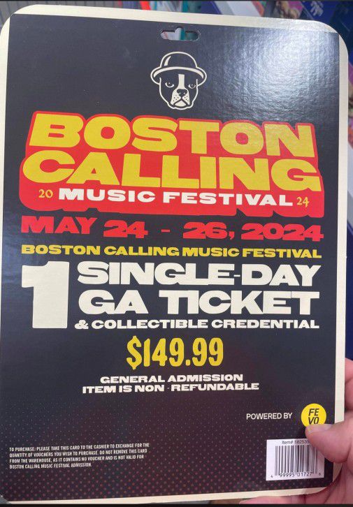 Boston Calling FRIDAY 1-day GA Tickets (Ed Sheeran) X 3
