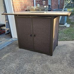 Bar Height Outdoor Fire Table, Never Used 