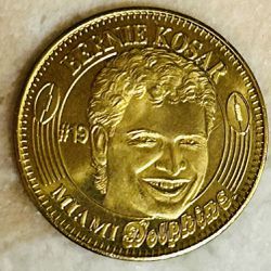 NFL 1996 Pinnacle Mint Dolphins Browns Bernie Kosar Collectible Rare Brass Coin