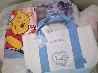 Cinnamoroll Canvas Tote Bag a ith Winnie the pooh mini tower new.