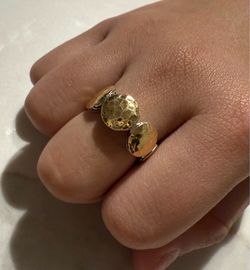 John Hardy Palu Dot  925 Sterling Silver & 18K Yellow Gold Ring 7