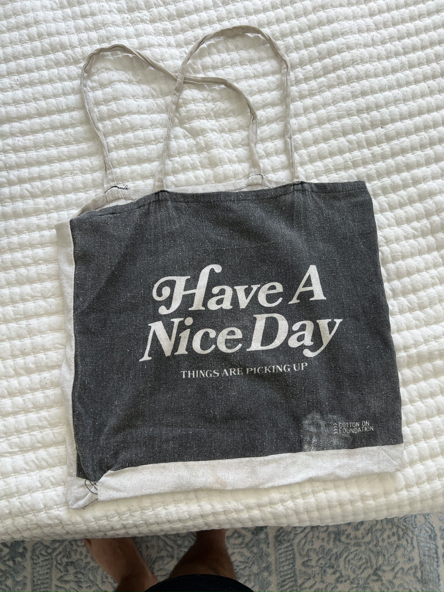 Have a nice day vintage cloth Tote