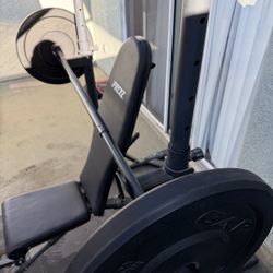 Incline Bench Press And Squat Rack With Plates 