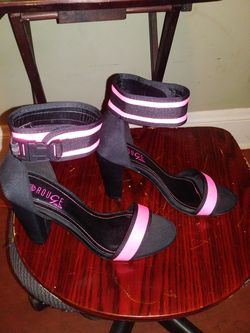 Pink and black heels size 8 1/2