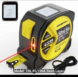 Brand New 💯 3in1 Lazer Tape Measure 50M/165ft, Smart Digital Measure tape with HD LCD Display. Good for construction or any home work