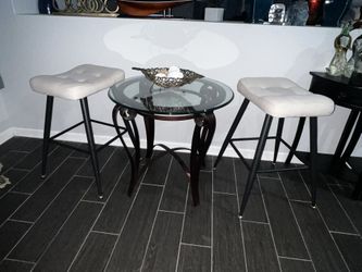 Two Chair And Glass Table