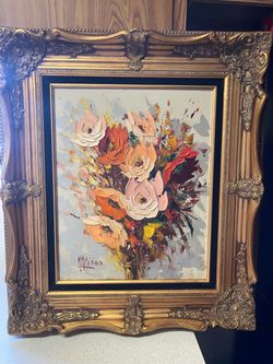 Original M.M Mérida Framed Oil Painting
