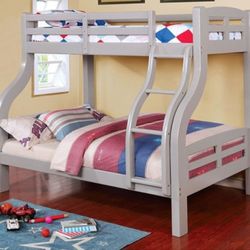 Brand New Grey Twin Over Full Bunk Bed 