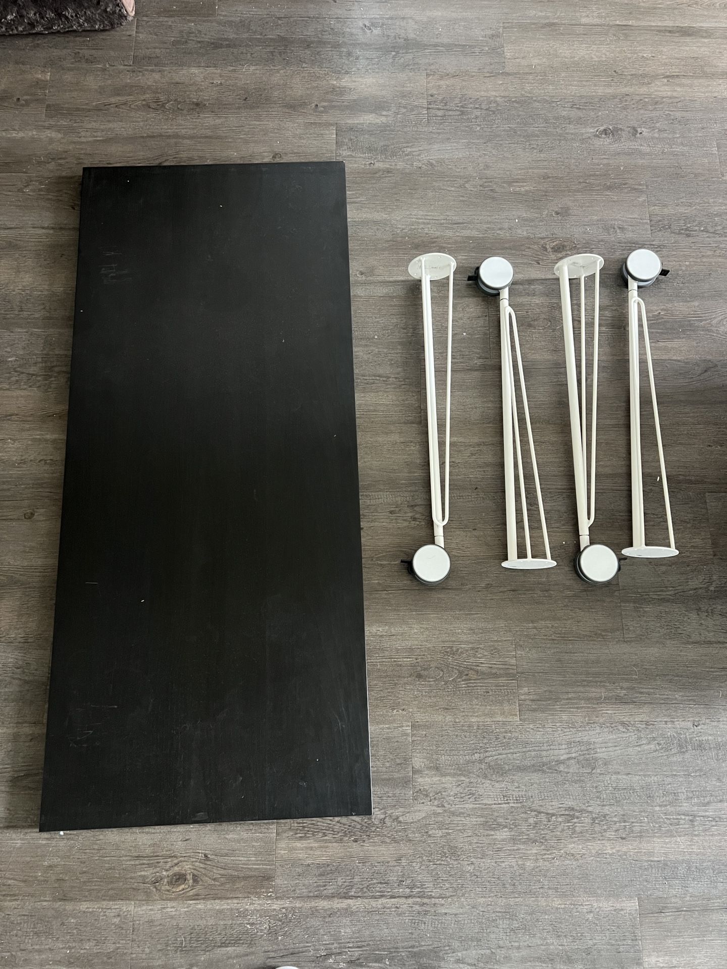 2 AVAILABLE - IKEA Table With Set Of 4 Hairpin Legs W/wheels