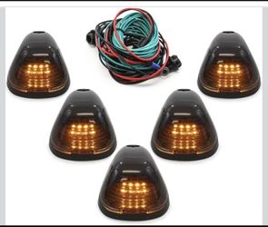 Hante Amber LED cab roof Running Lights with Smoked Lens, Cab Marker Lights, Top Clearance Light Replacement Accessories for Ford 1(contact info remov