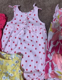 Toddler Babygirl Outfit Lot Variety Bundle Size 18 Months Rompers, Dresses, Overalls Dress