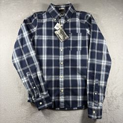 Vintage Abercrombie & Fitch Shirt Men’s S Muscle Blue Plaid Button Down NWT#3356