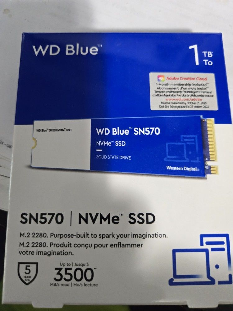 Western Digital Blue 1TB NVMe HDD Brand New In Box!