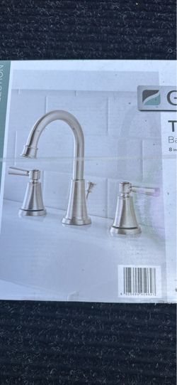 Brushed Nickel 8-Inch Widespread Bathroom Faucet