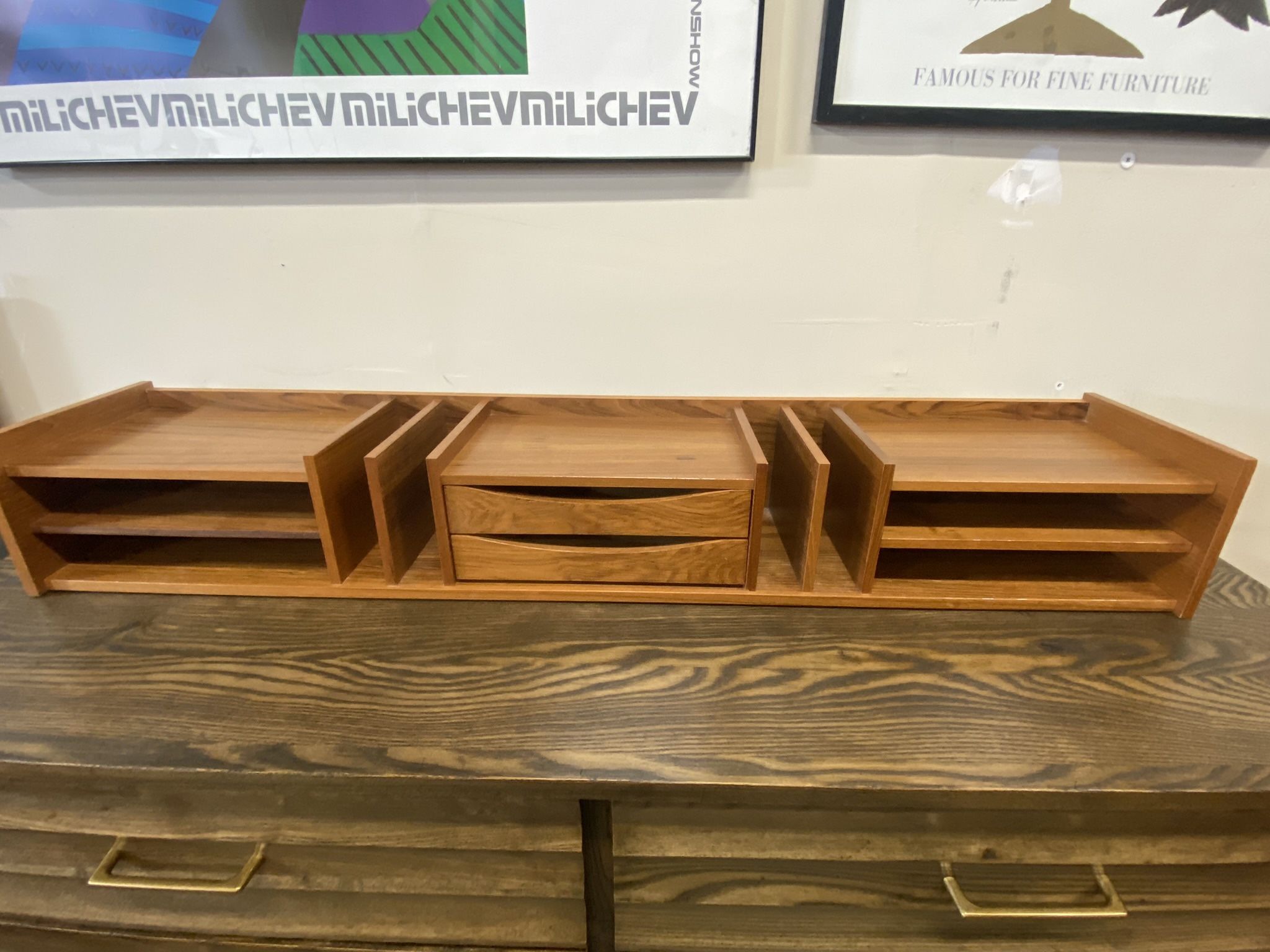 Mid Century Modern Danish Teak Desk Organizer By Pedersen & Hansen