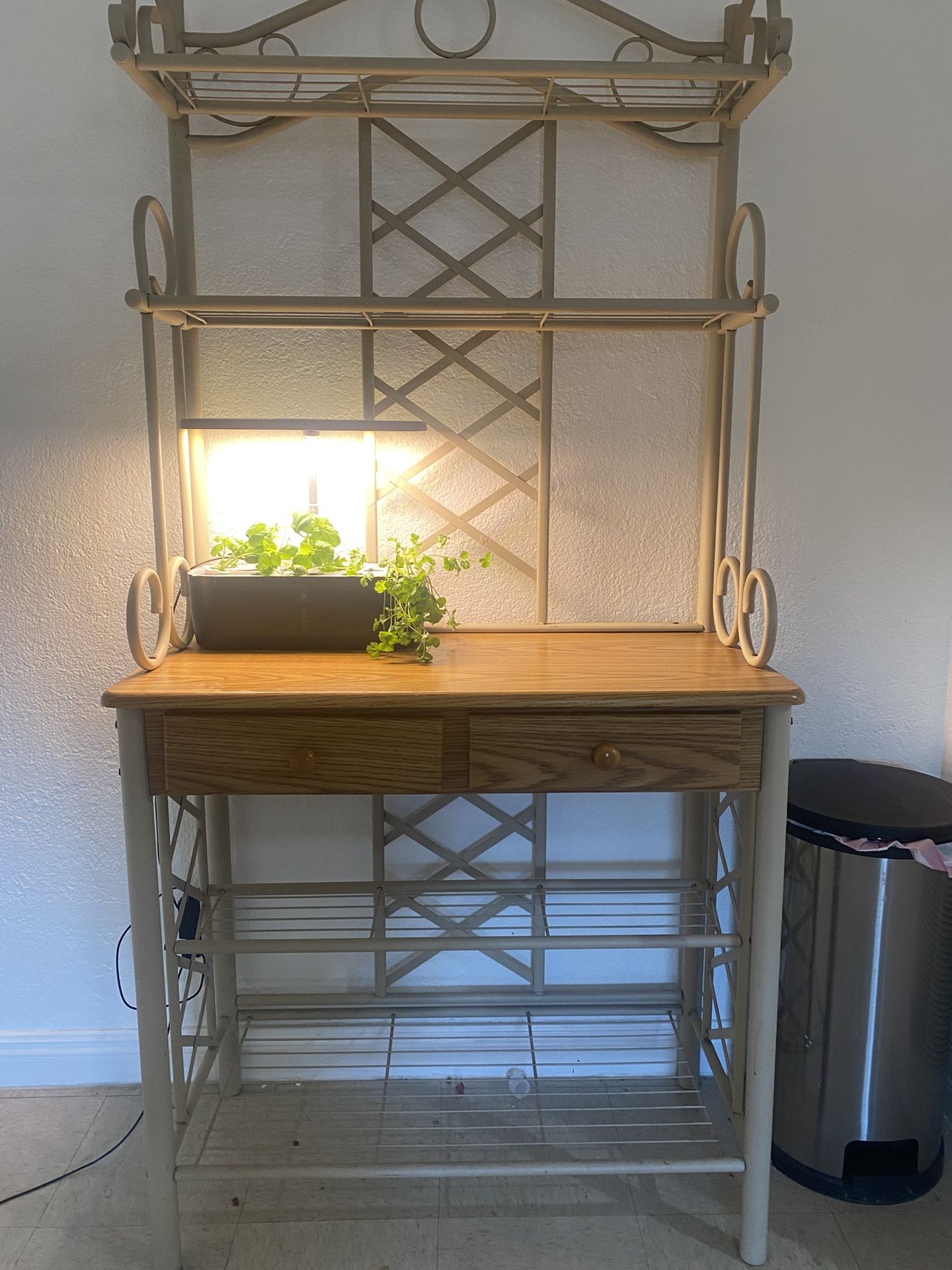 Wood And Iron Bakers Rack