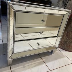 Studio 55 Liza 30” Wide Mirrored 3-drawer Accent Table