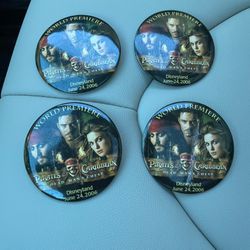 Disney Pirates Of The Caribbean Pin Buttons