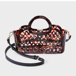 NEW Brown Jelly Mini Cage Tote  Crossbag