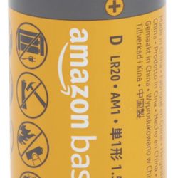 Amazon Basics 24-Pack D Cell Alkaline All-Purpose Batteries, 