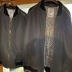 Dark Grey - Men’s Tommy Bahama Jacket , Leather Sleeves 