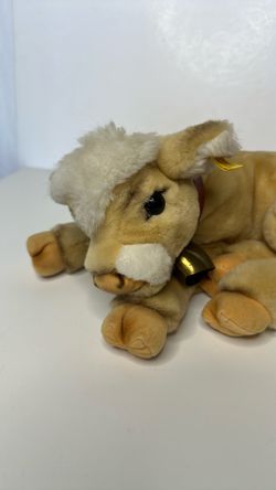 Vintage Steiff Baby Cow Calf Plush with Red Collar and Bell 14imch