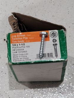 Lag Screws Steel 1/4 x 1-1/2 73 Pcs