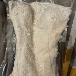Camille Paid Vie Wedding Dress Antique Ivory Lace Size 16 -new