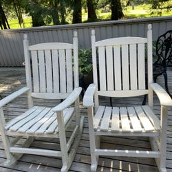  White Recycled Plastic Outdoor Rocking Chair