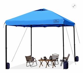 10×10 Pop Up Commercial Canopy Tent - Waterproof & Portable Outdoor Shade with Adjustable Legs, Air Vent, Carry Bag & Sandbags (Light Blue)