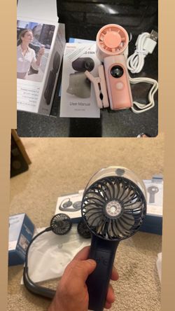 Clip-On Portable Fan, 13500 RPM High-Speed Rechargeable Handheld Mini Fan, LED Display, 360° Rotating Detachable Clip, Stroller Fan for Baby, Travel E