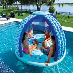 WOW Sports Pool Island Float Inflatable Float With Canopy Brand New In Box
