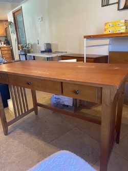 Mission style desk