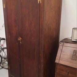 Antique Solid Wood Closet And Storage Cabinet 