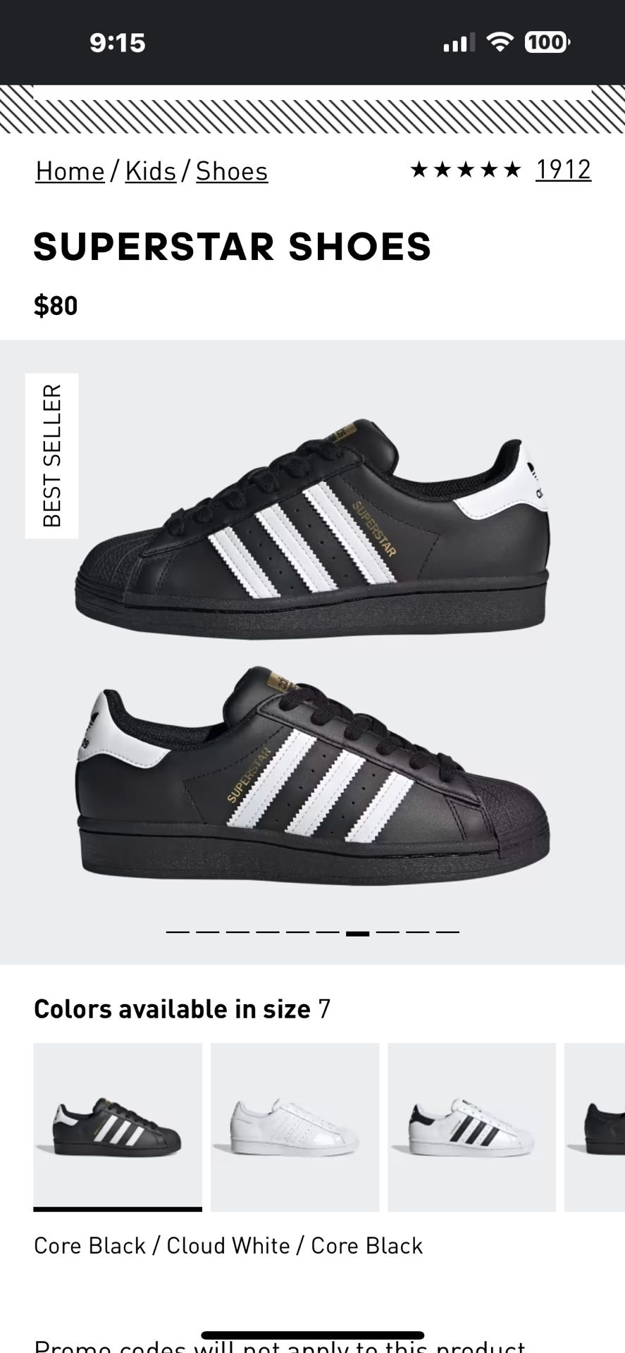 Adidas Superstar Tennis Shoes Small Kids Athletic shoes & Sneakers