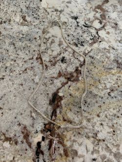 Sterling silver cross with 18 inch chain