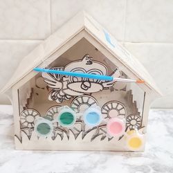 Paintable Bird House Paint Included Sping New