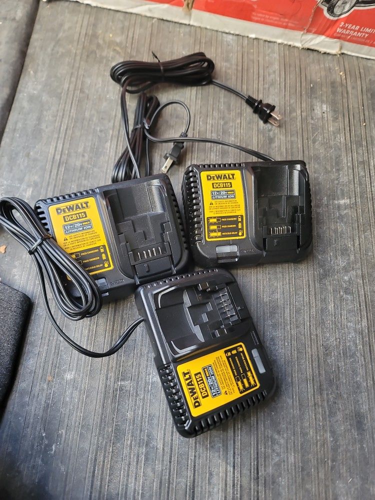 DEWALT 12V/20VMAX CHARGERS NEW $45 EACH OR 3 FOR $100