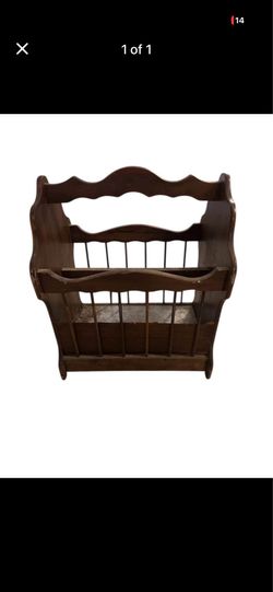Vintage wooden magazine rack