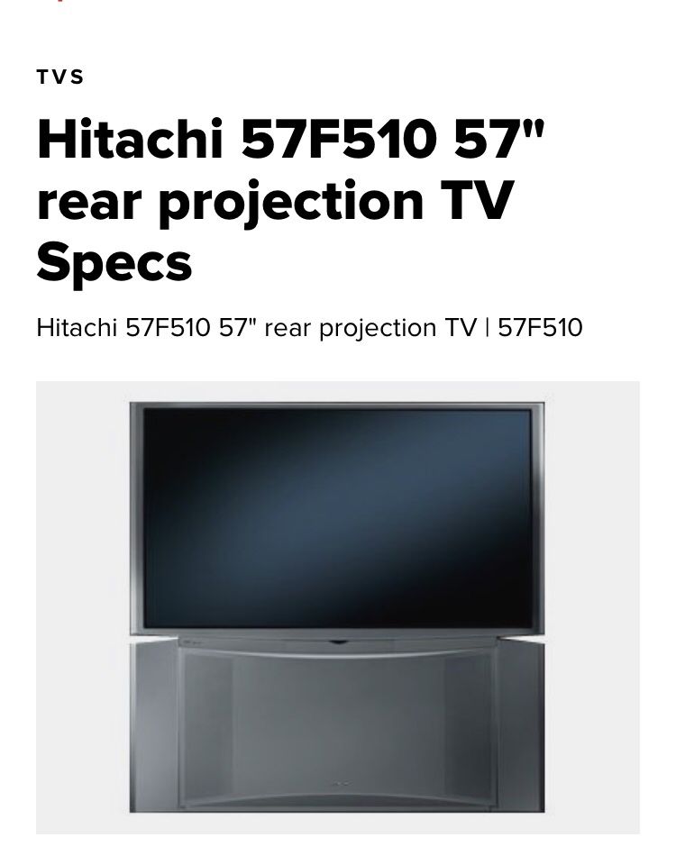 Hitachi 57F510 57" rear projection TV for Sale in Chicago, IL OfferUp