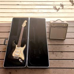 Squier Stratocaster Electric Guitar with Acoustic amp a15v