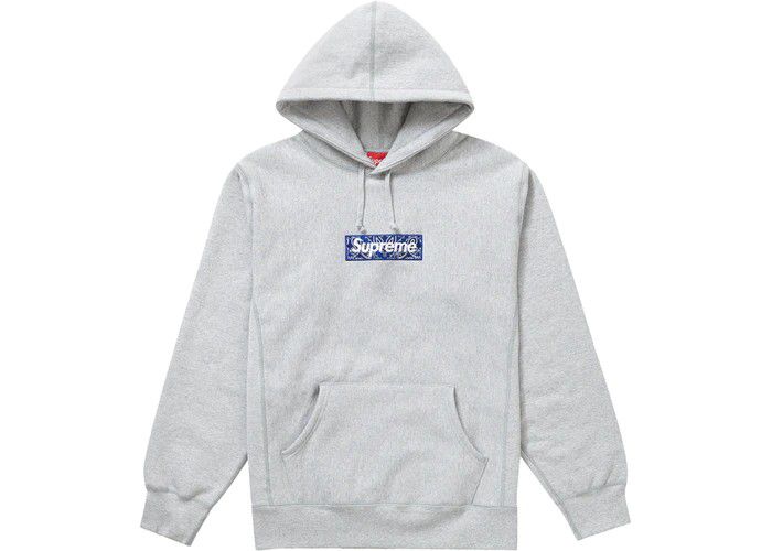 Supreme Bandana Box Logo Hooded Sweatshirt Heather Grey - Size Medium/Price Firm/Read Full Ad/Offers Ignored