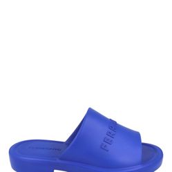 New FERRAGAMO Giuneva Logo Embossed Slides Men