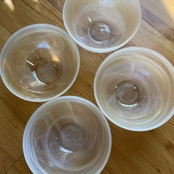 Swirled Glass Plate & Bowls Set