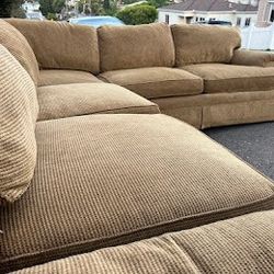Hickory White Tan Sectional Couch 12.5 x 10 FT . This couch is