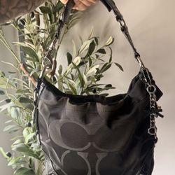 Coach Black Carly - Silver Hardware