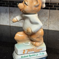 Travelodge Sleepy Bear Jim Beam porcelain decanter. 