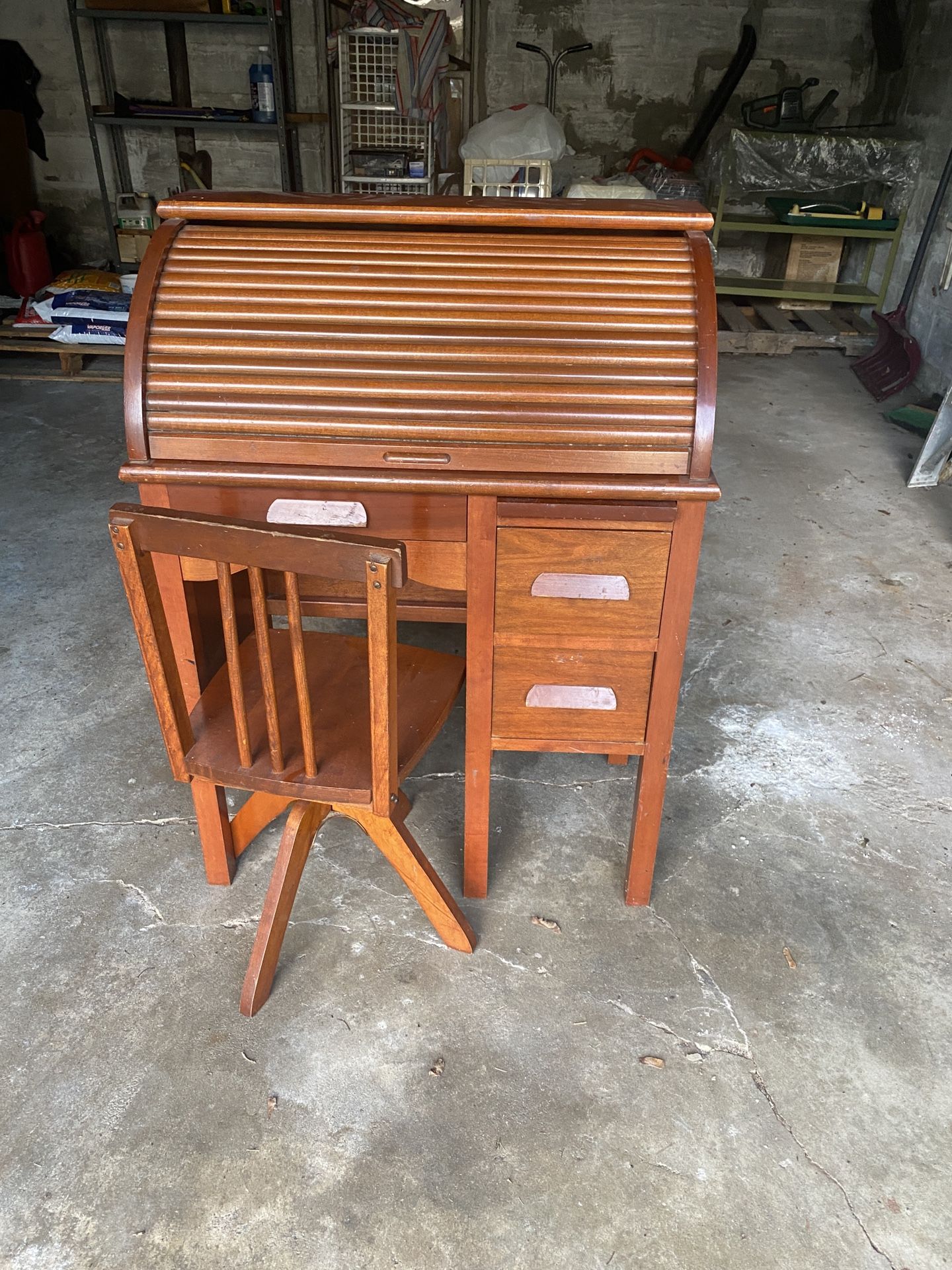 Antique children’s roll top desk