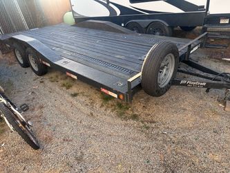 2018 Playcraft 18 ft x 101” drive over fenders flatbed trailer car hauler
