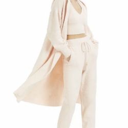 New Culpos x INC Sweater Long Sleeve Fuzzy Hoodie Pink Cardigan Size Small